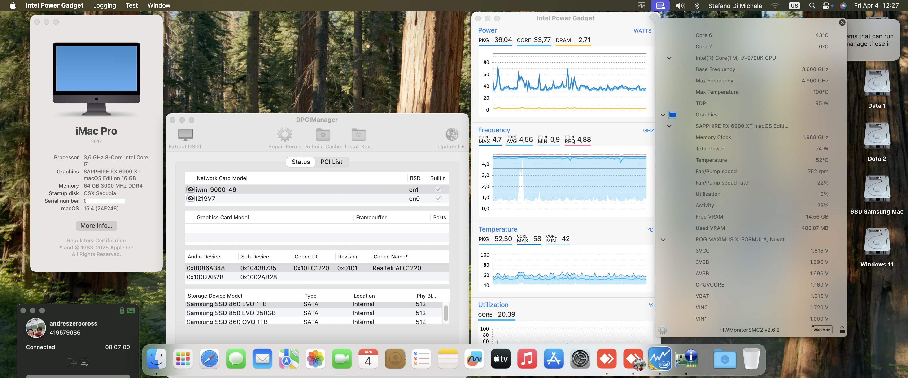Success Hackintosh macOS Sequoia 15.4 Build 24E248 in Asus ROG Maximus XI Formula + Intel Core i7 9700K + Sapphire RX 6900 XT